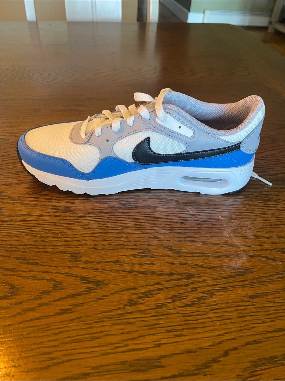 Nike Air White, Blue & Black Low-Top Sneakers - Picture 5 of 6